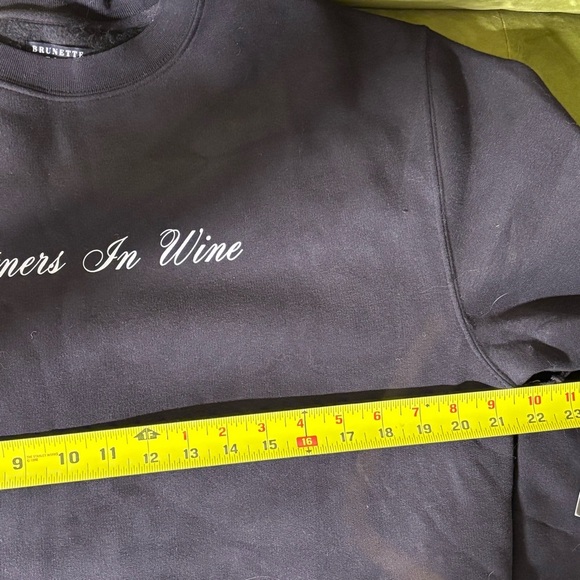 Brunette the Label prefaded oversized black sweatshirt “Partners in Wine” M/L - Picture 8 of 12